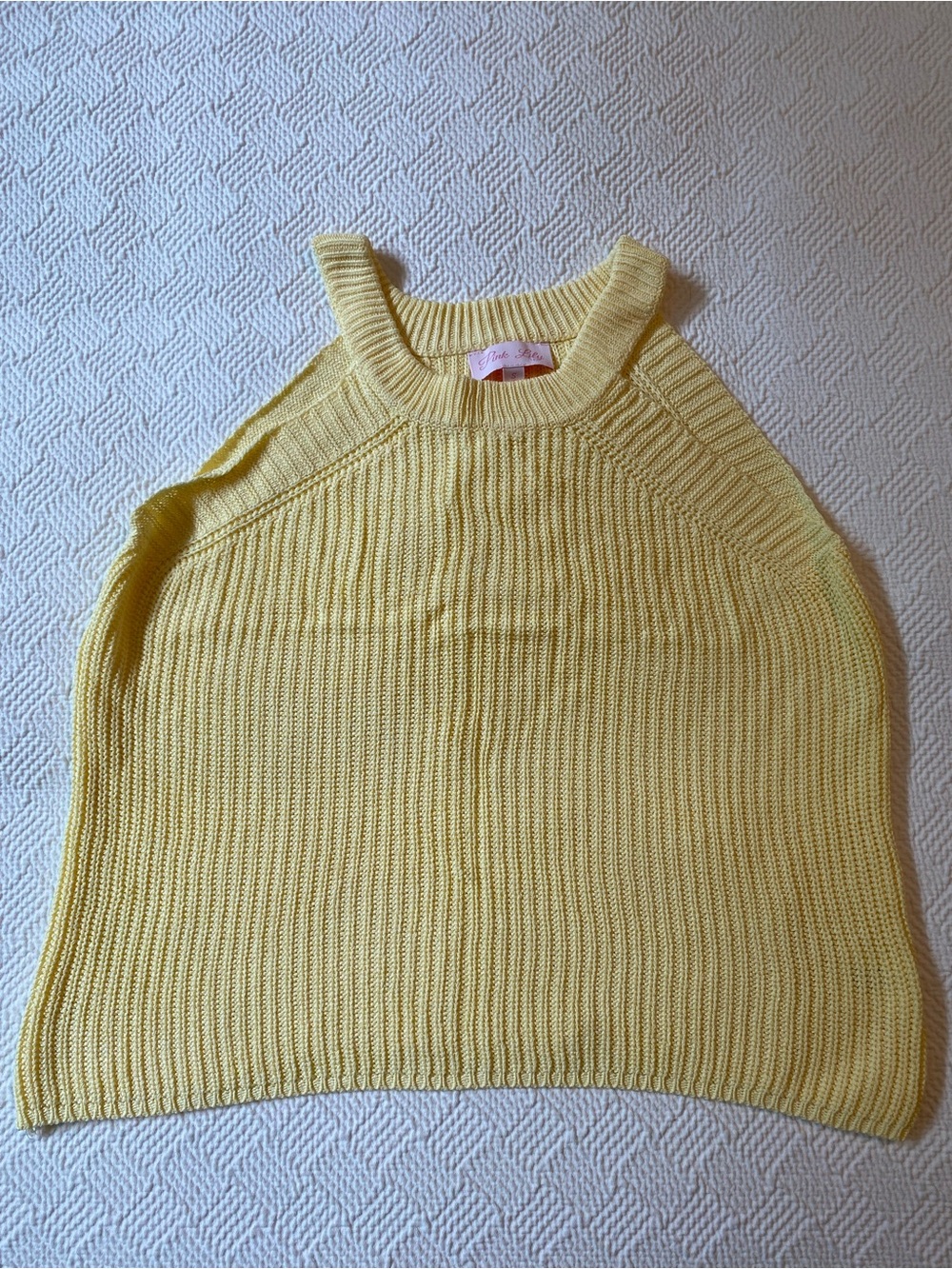 Pulse Yellow Ribbed Knit Tank Top